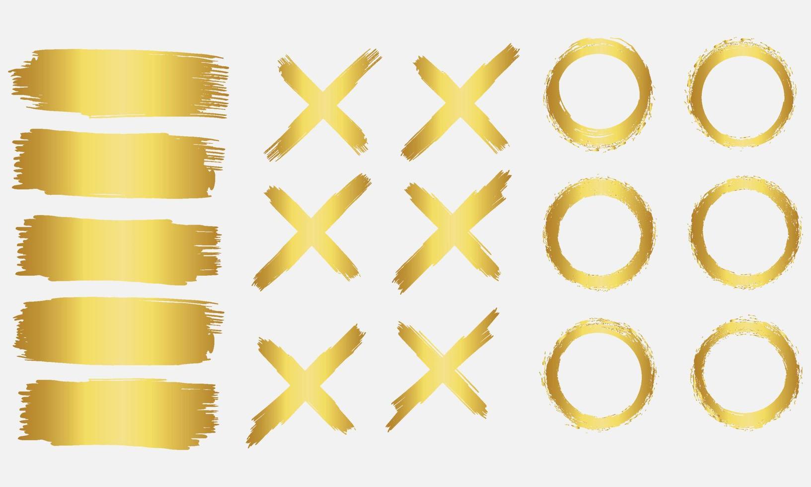 Gold brush collection vector
