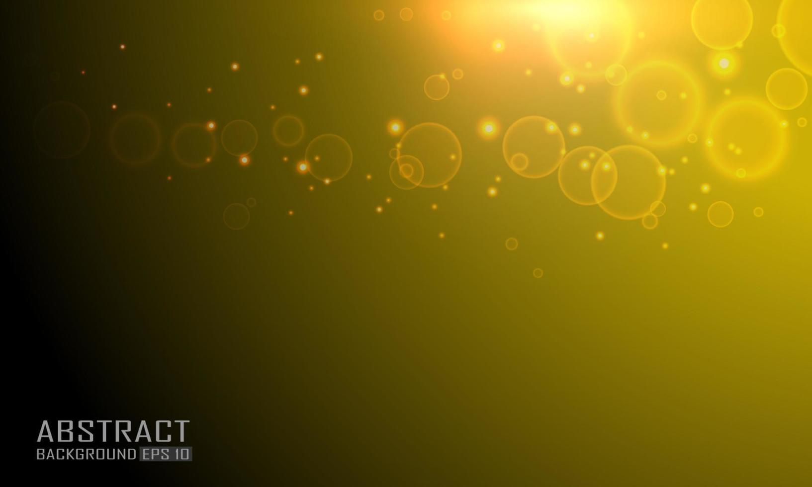 Yellow bokeh abstract background with shining particles vector