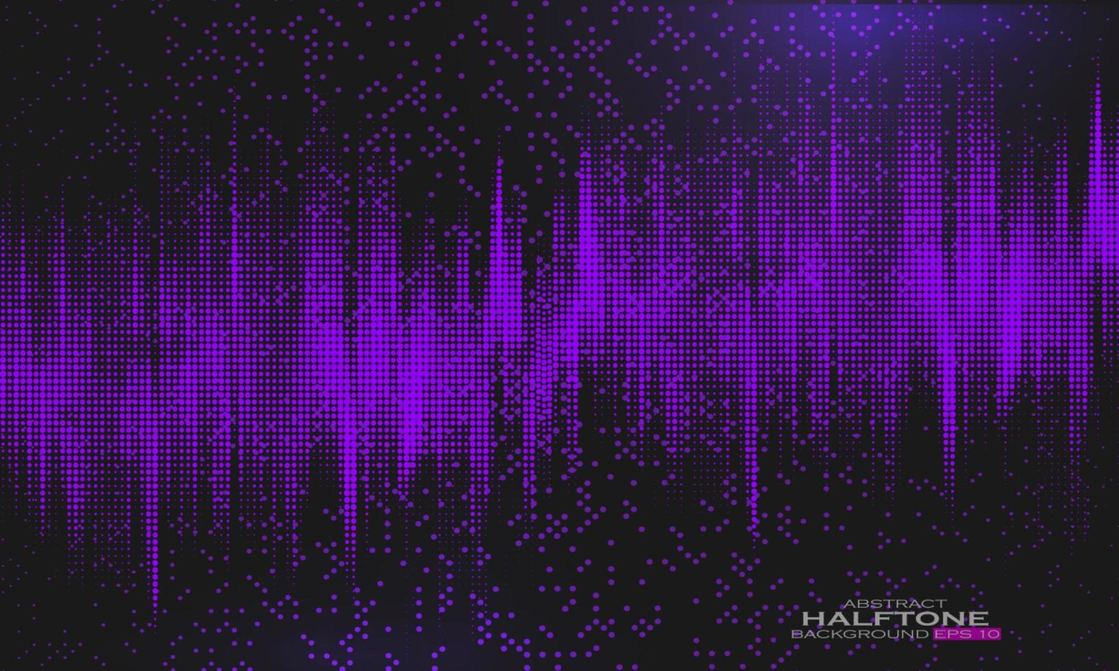 Abstract purple halftone background with sparkling light vector