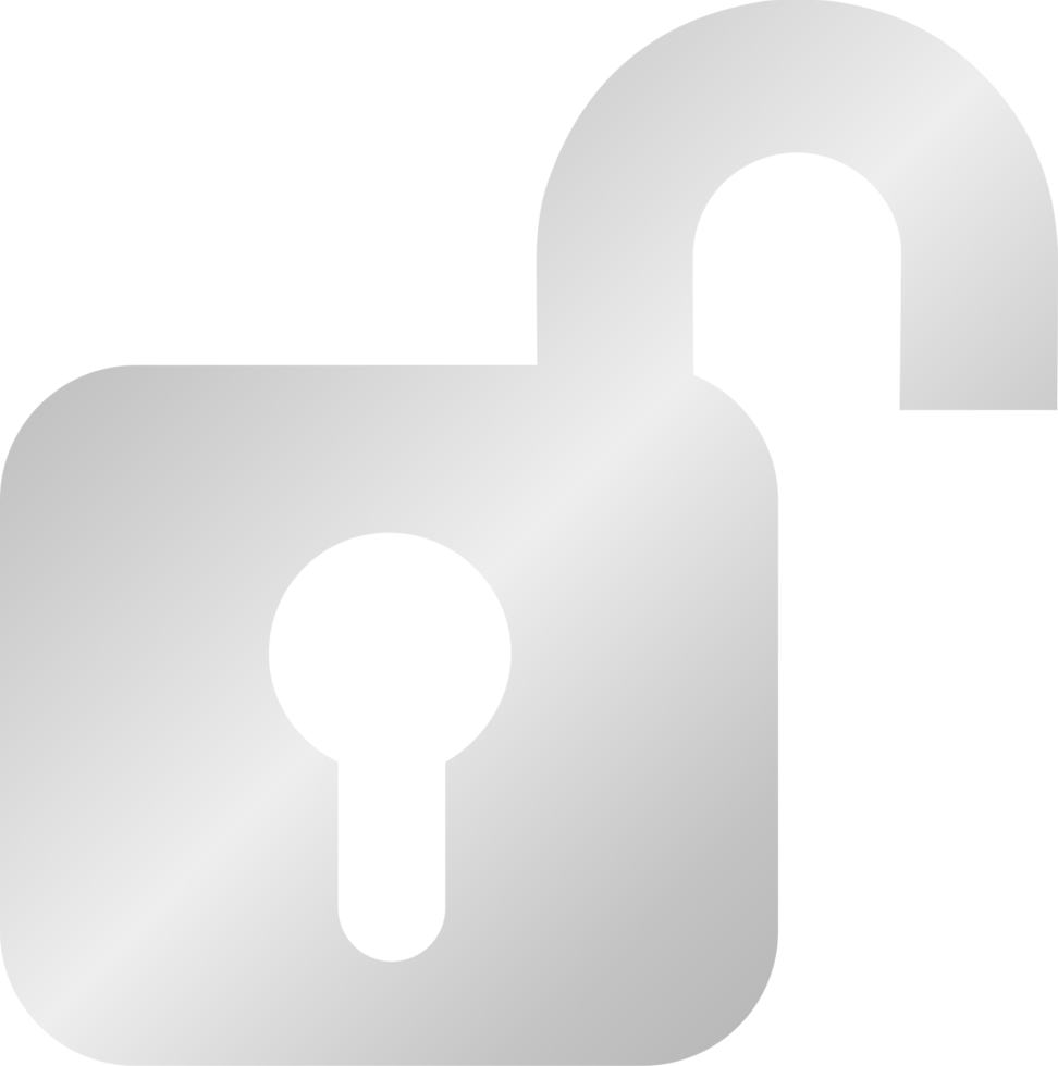 Silver Open Padlock Icon png