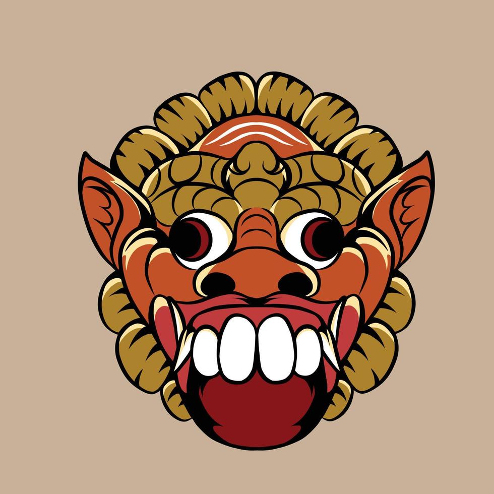 balinese mask vector illustration specially made for clothing