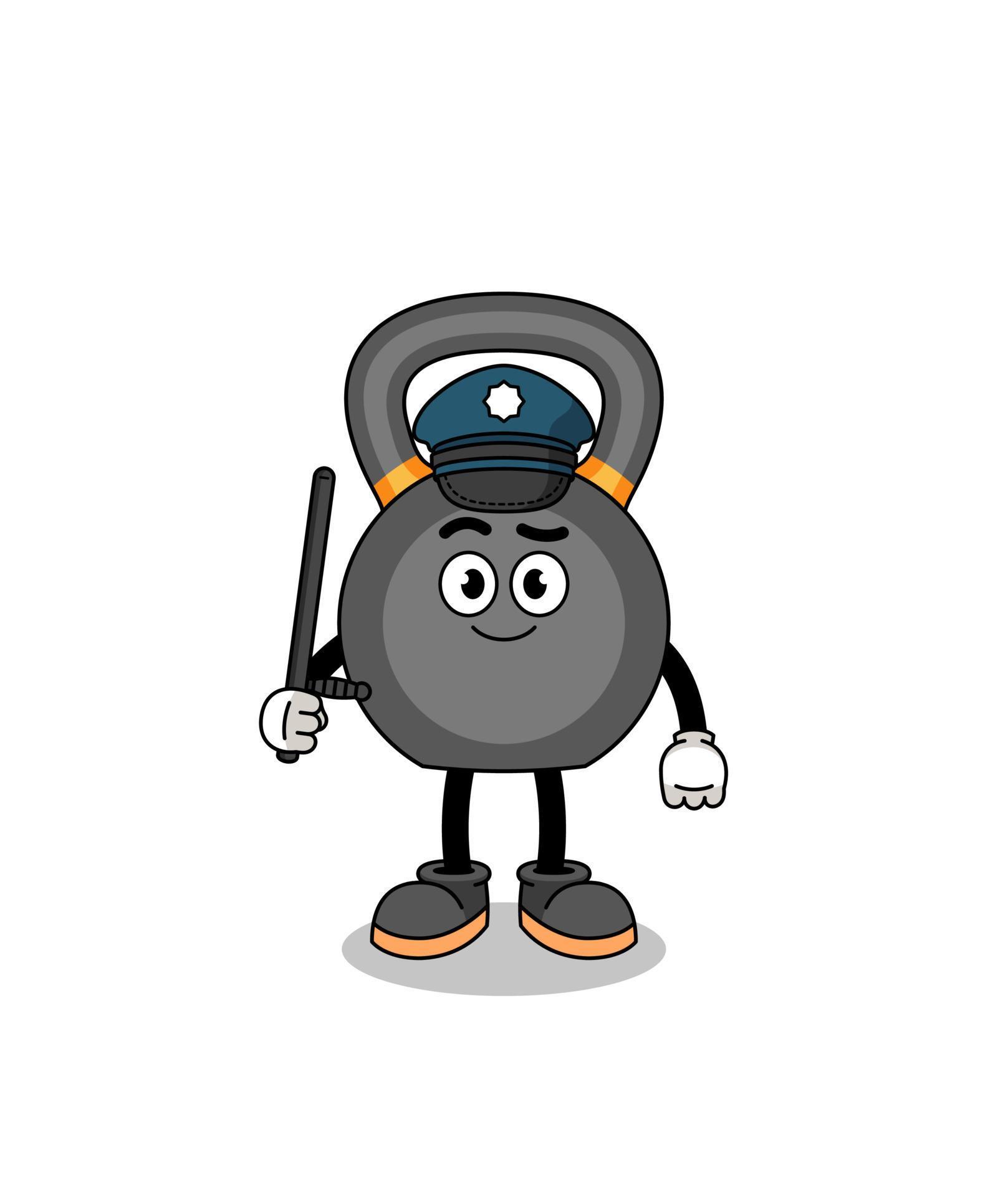 Cartoon Illustration of kettlebell police 11947273 Vector Art at Vecteezy