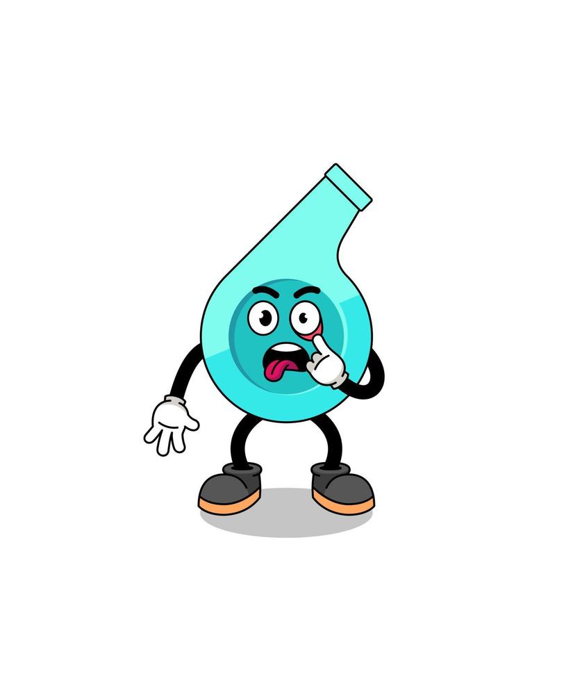 Character Illustration of whistle with tongue sticking out vector