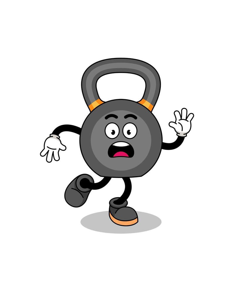 slipping kettlebell mascot illustration vector