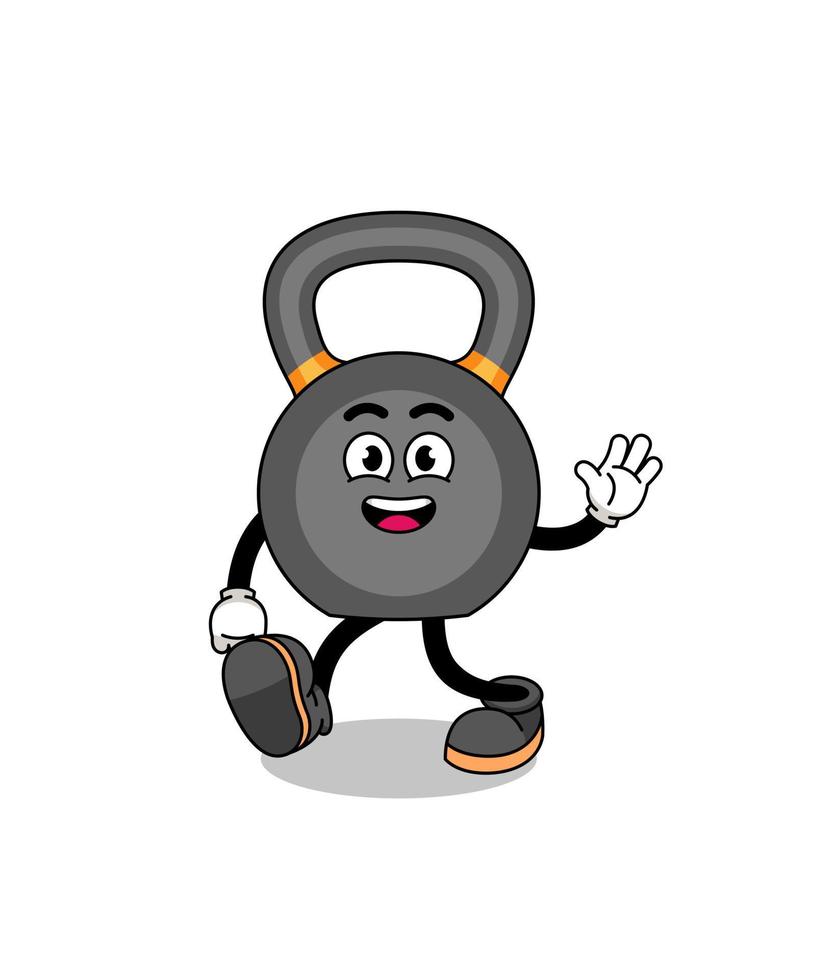 kettlebell cartoon walking vector