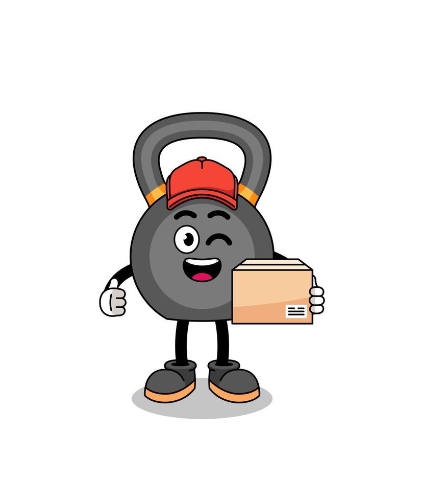 kettlebell mascot cartoon as an courier vector