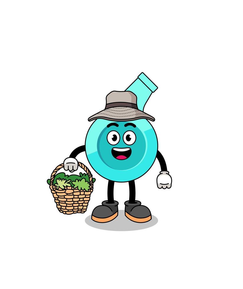 Character Illustration of whistle as a herbalist vector