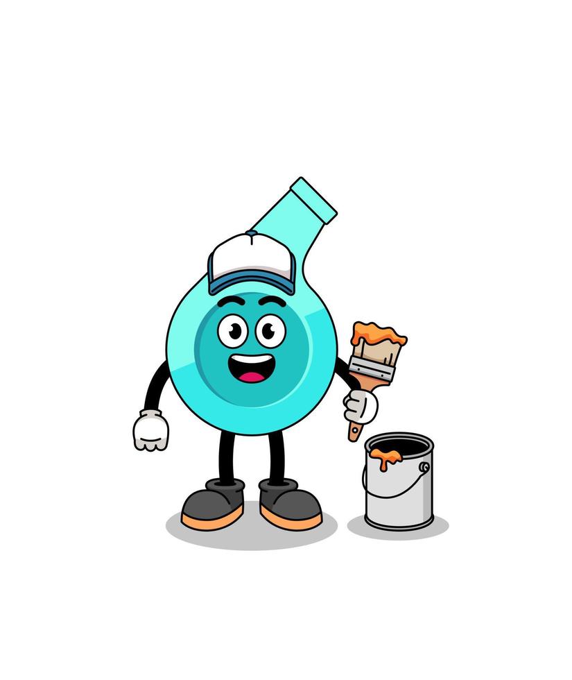 Character mascot of whistle as a painter vector