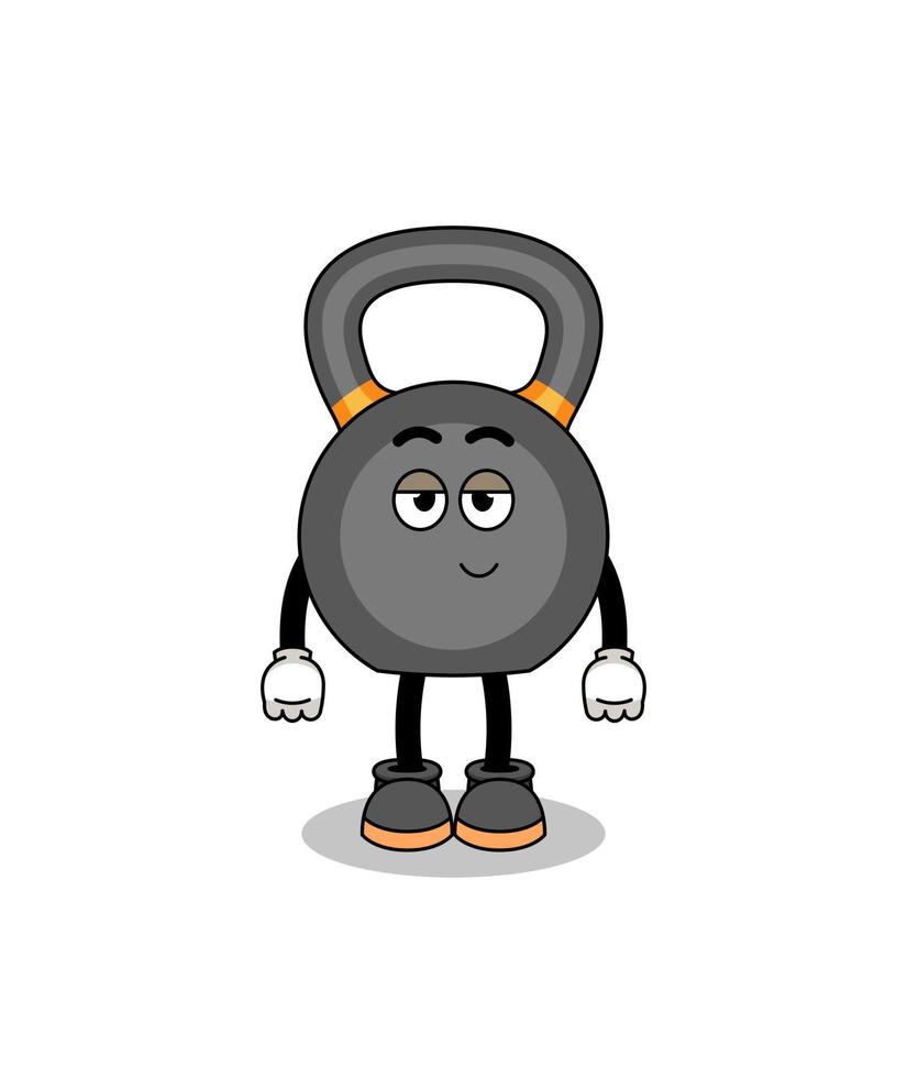 kettlebell cartoon couple with shy pose vector