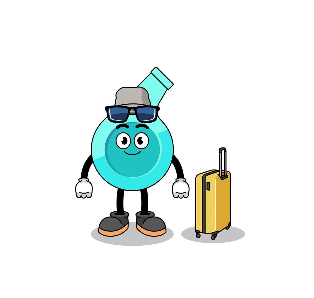 whistle mascot doing vacation vector
