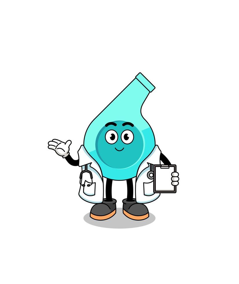 Cartoon mascot of whistle doctor vector