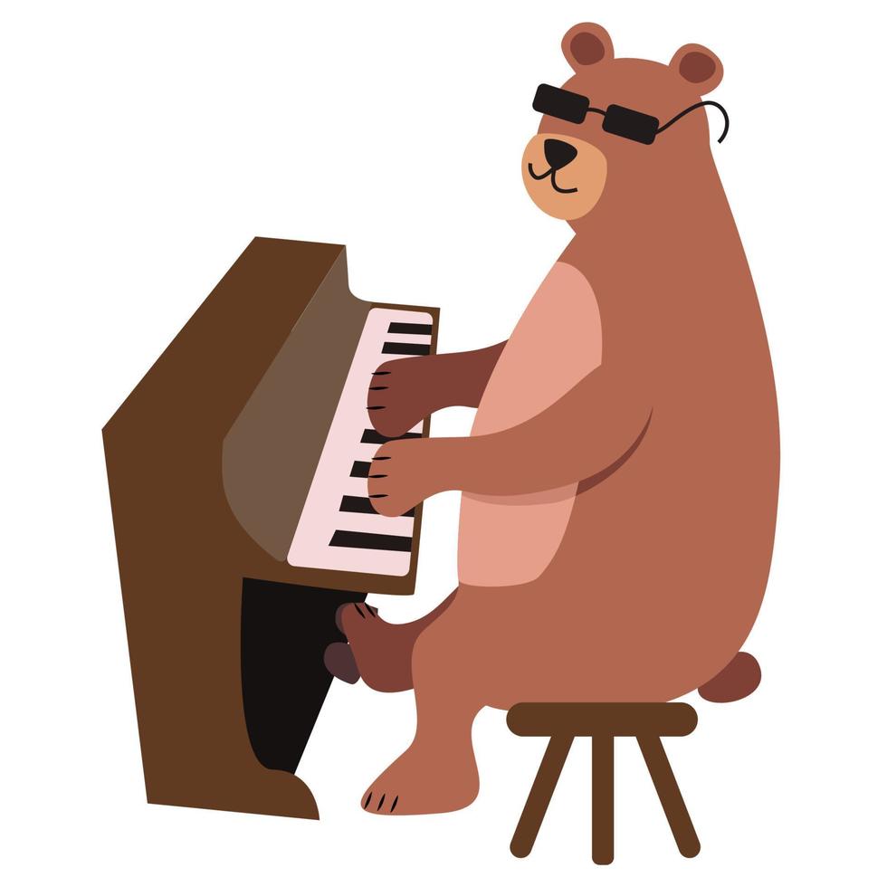 oso toca el piano. vectorial 11947583 Vector en Vecteezy