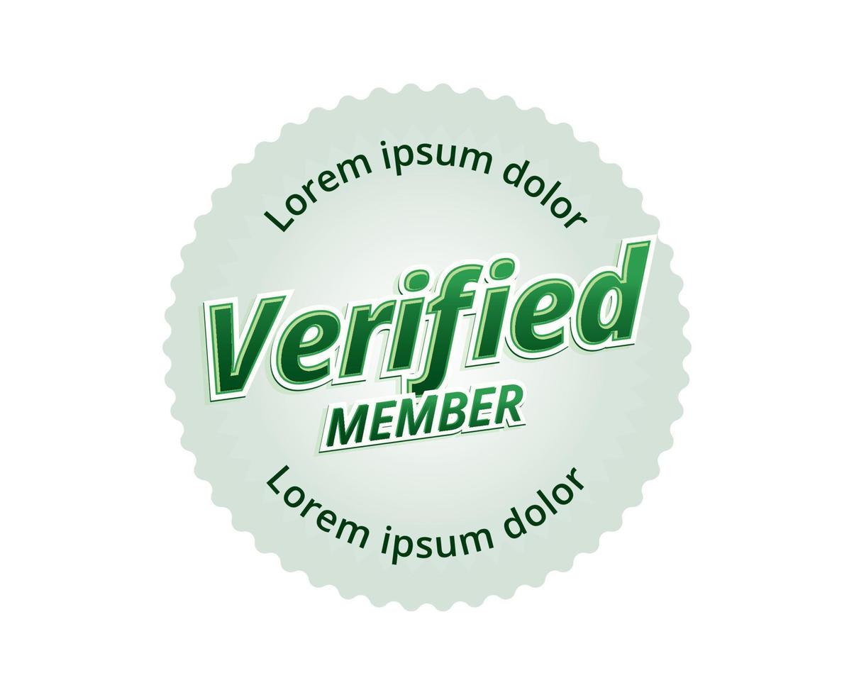 círculo verde insignia de logotipo de comerciante verificado vector