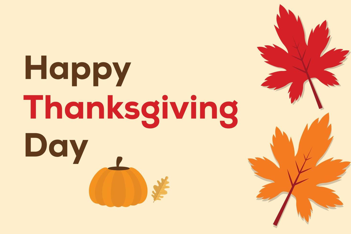 Thanksgiving message with autumn leaves and pumpkin vector