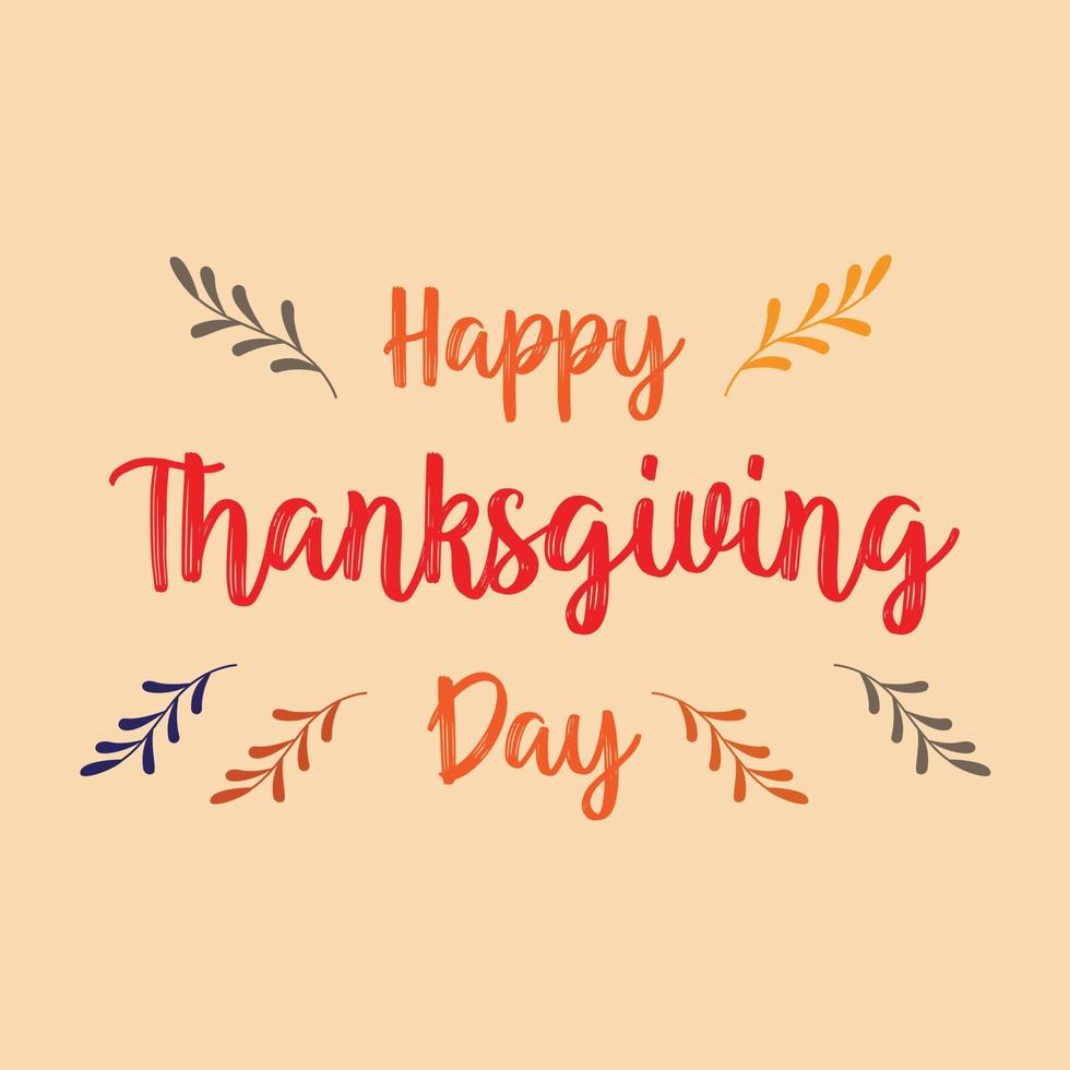 Composite image of illustration of happy thanksgiving day text vector