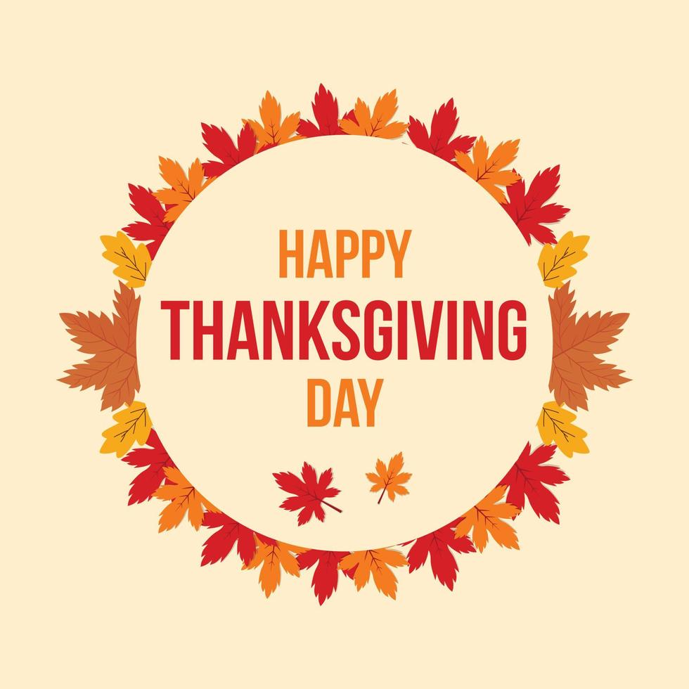 Happy thanksgiving day, autumn holiday background vector