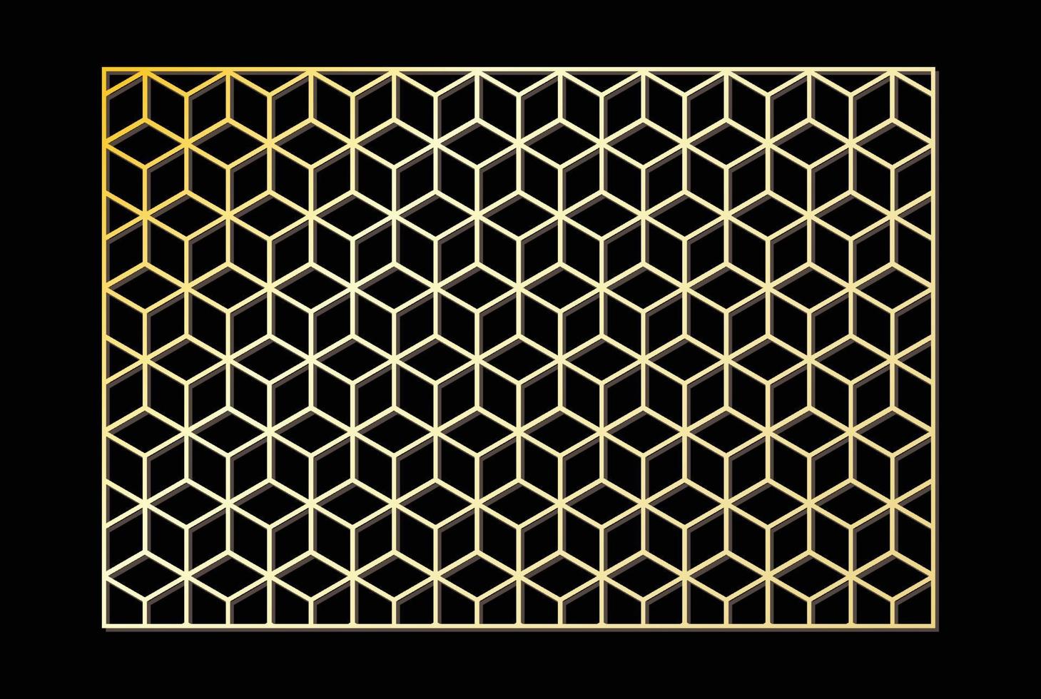 Golden Sacred Diamond Geometry Grid Graphic Deco Hexagon Line Pattern Vector