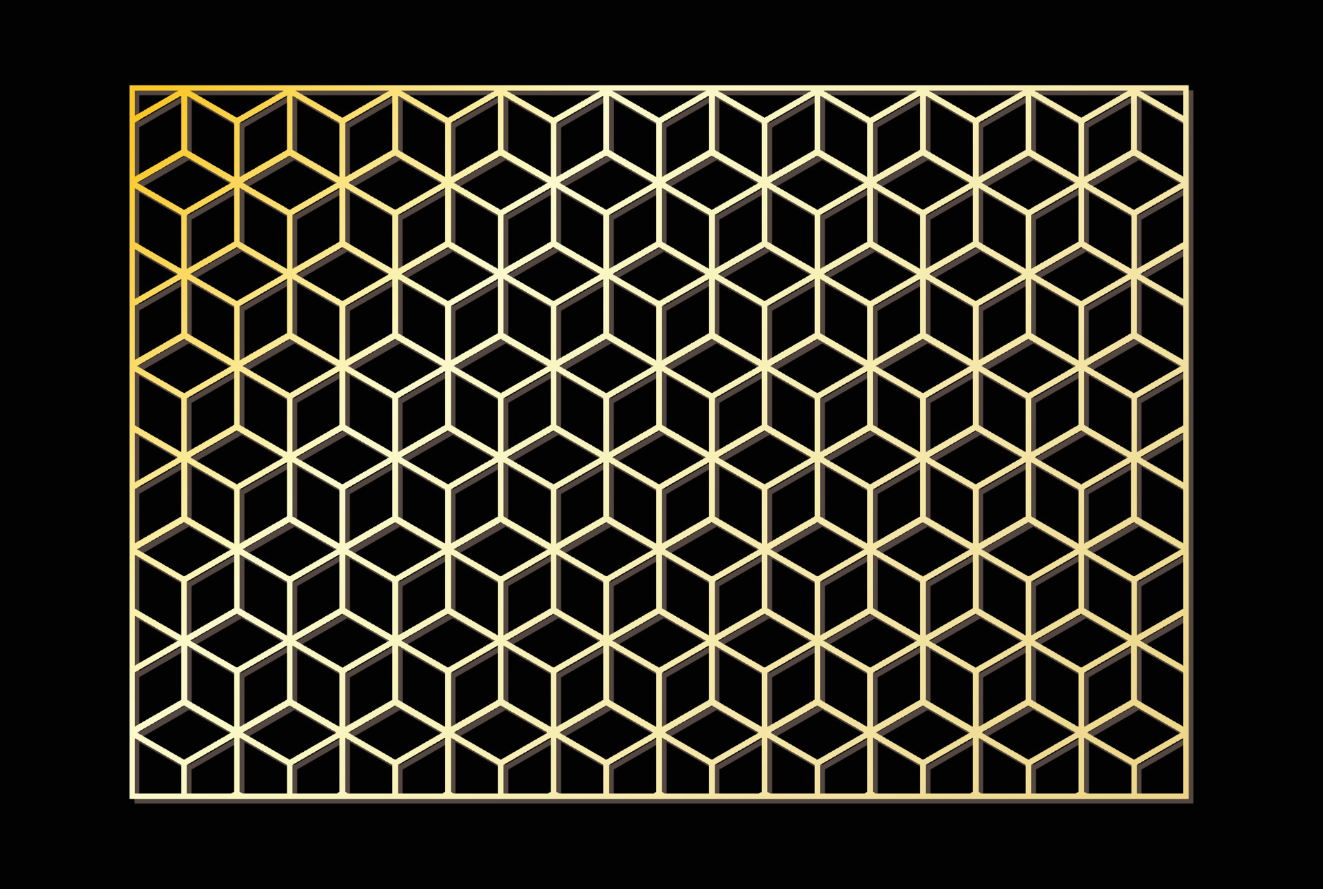Golden Sacred Diamond Geometry Grid Graphic Deco Hexagon Line Pattern