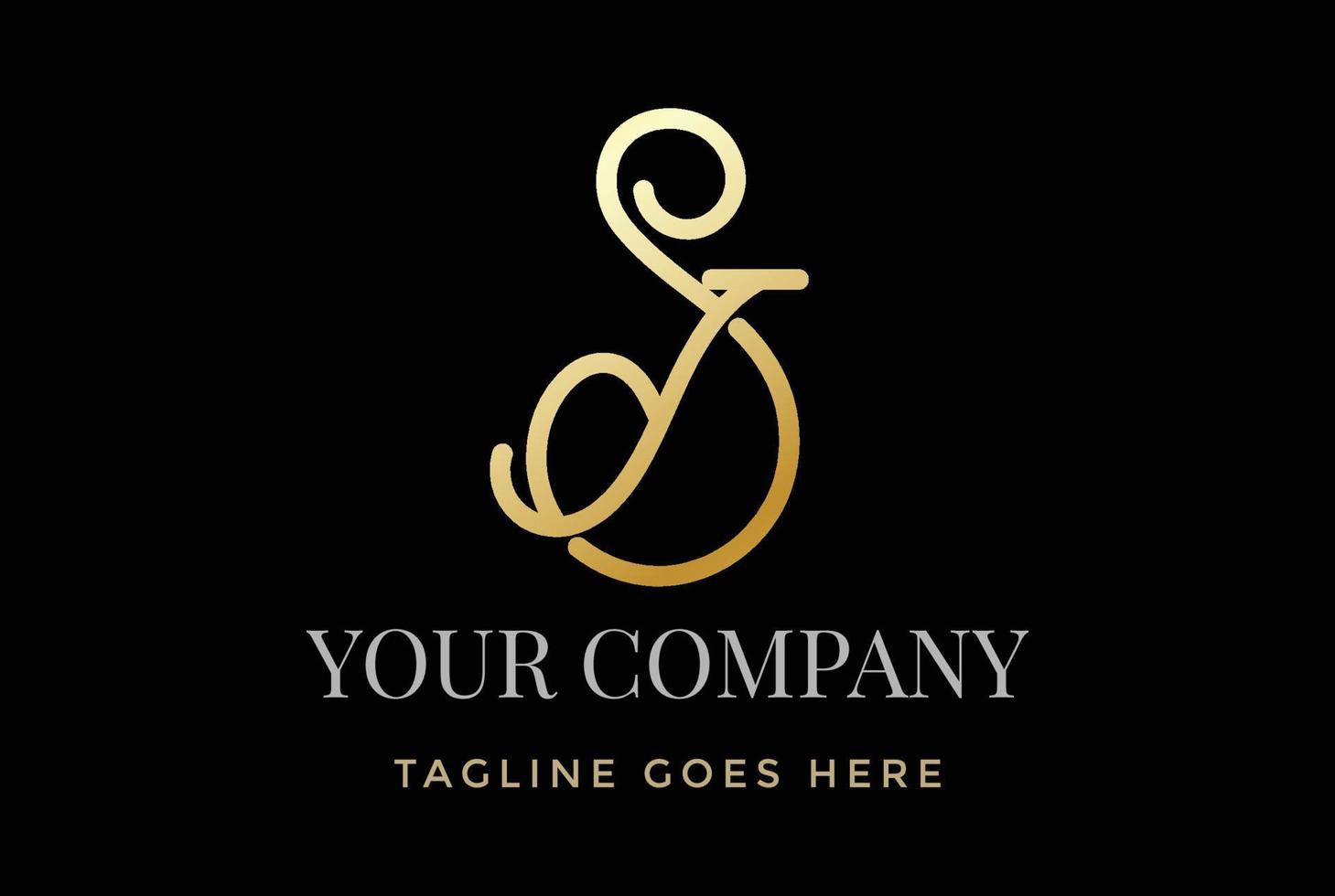 Initial Letter SJ JS or SY YS Logo Design Vector