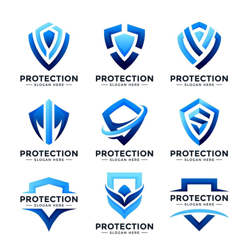 colección de logotipos de protección de escudo vector
