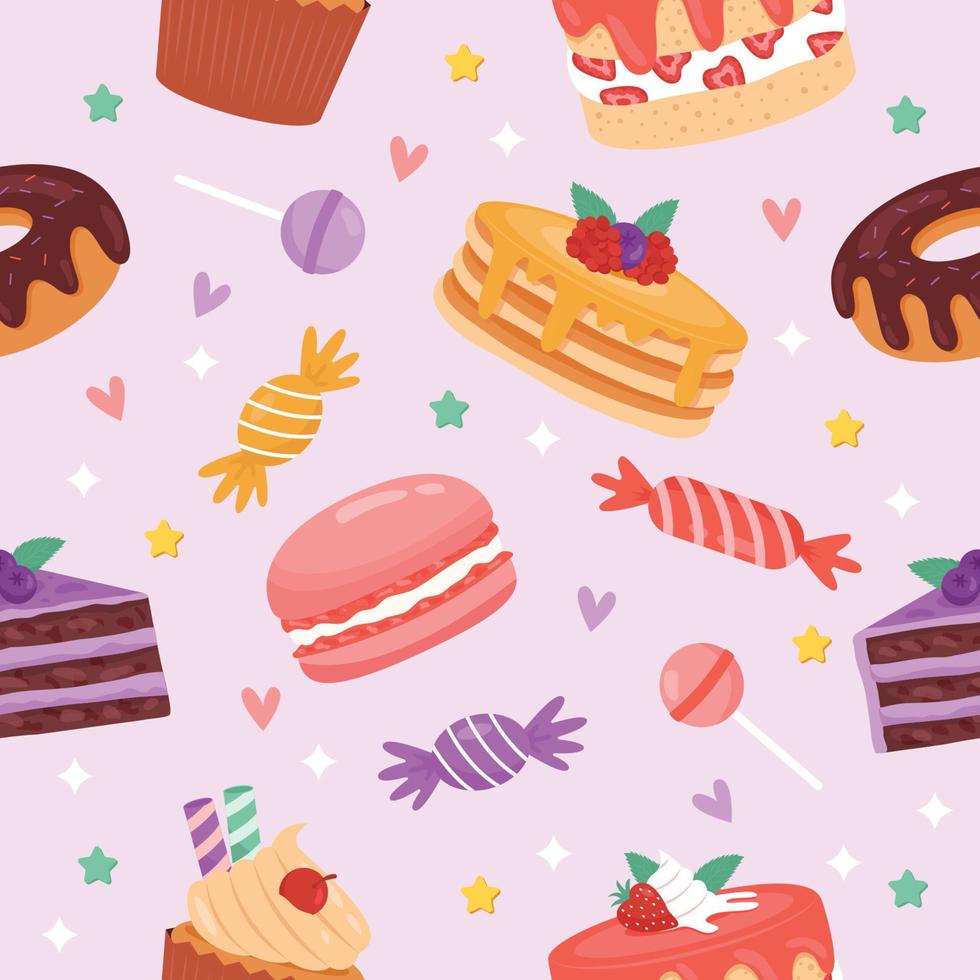 Seamless Pattern Dessert vector