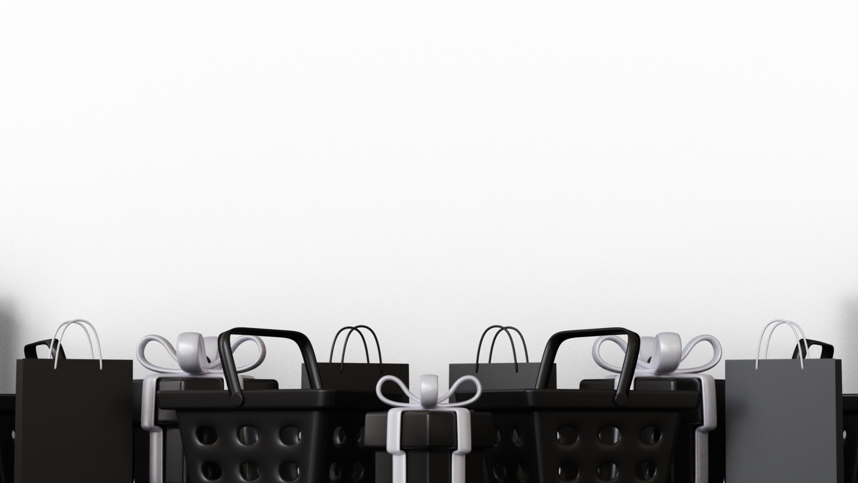 Black friday shopping illustration 3d png