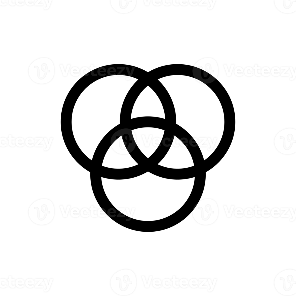 symbole de trois cercles pour la conception d'icônes png