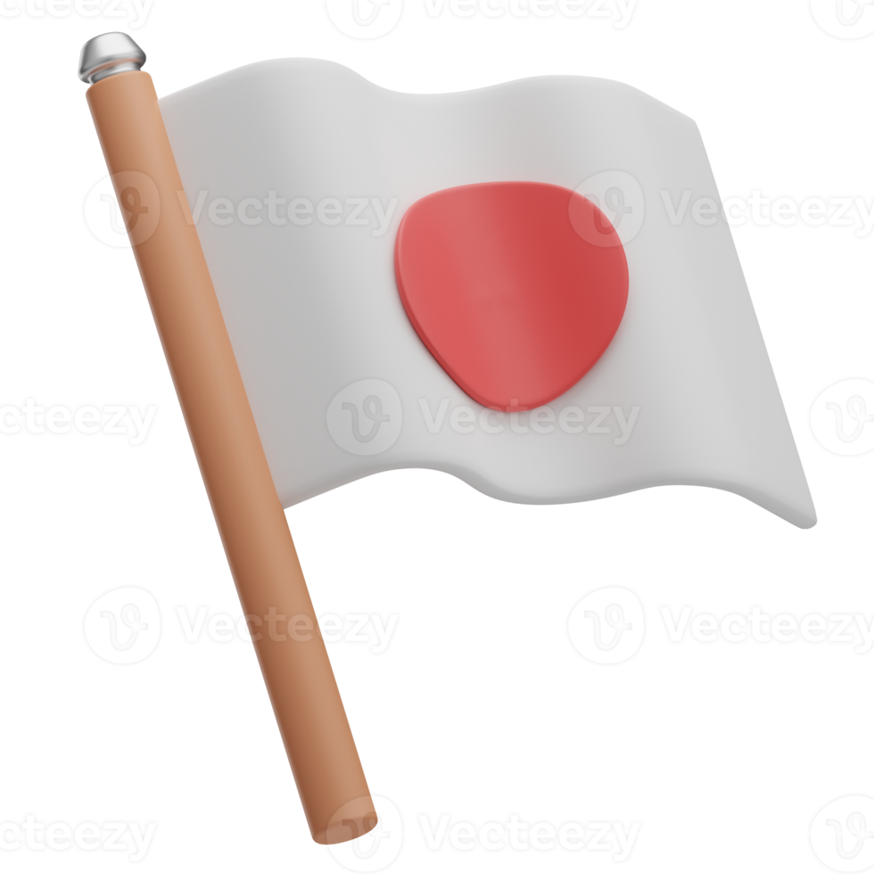 drapeau japonais icône, illustration 3d png