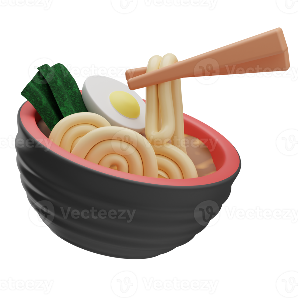 Ramen Japanese icon, 3d illustration png