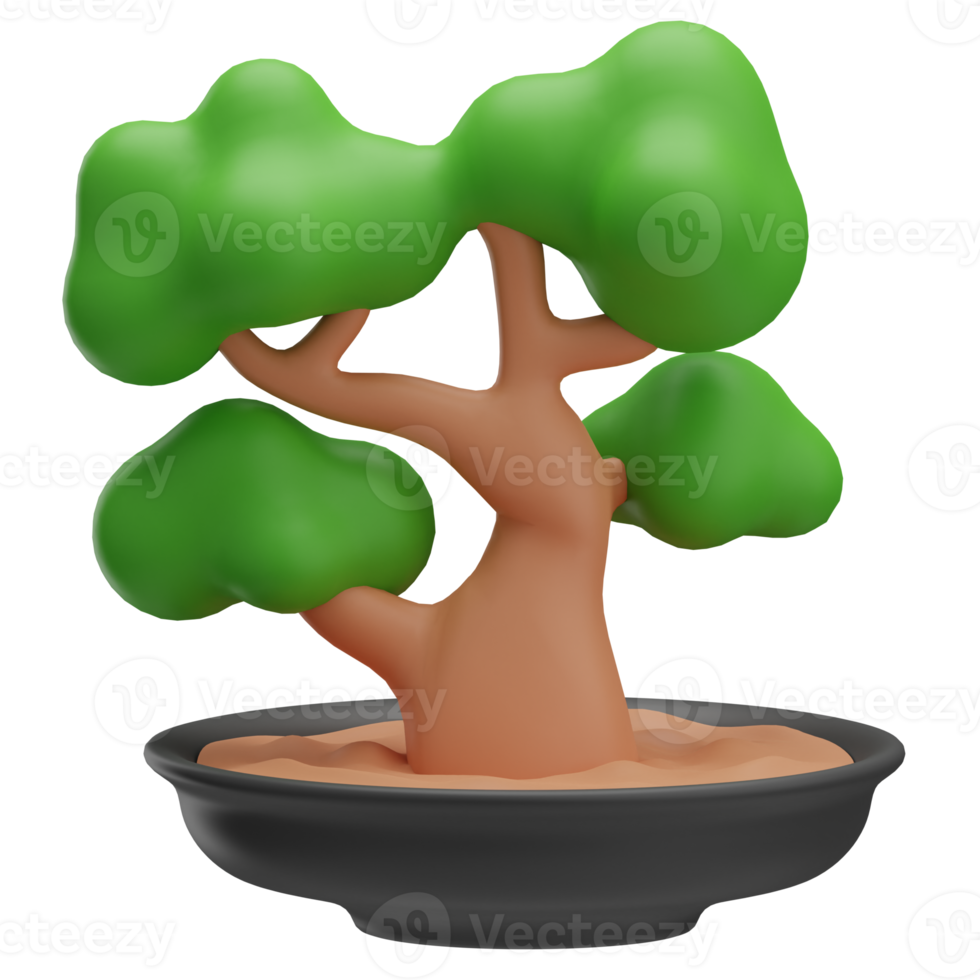 Bonsai Japanese icon, 3d illustration png