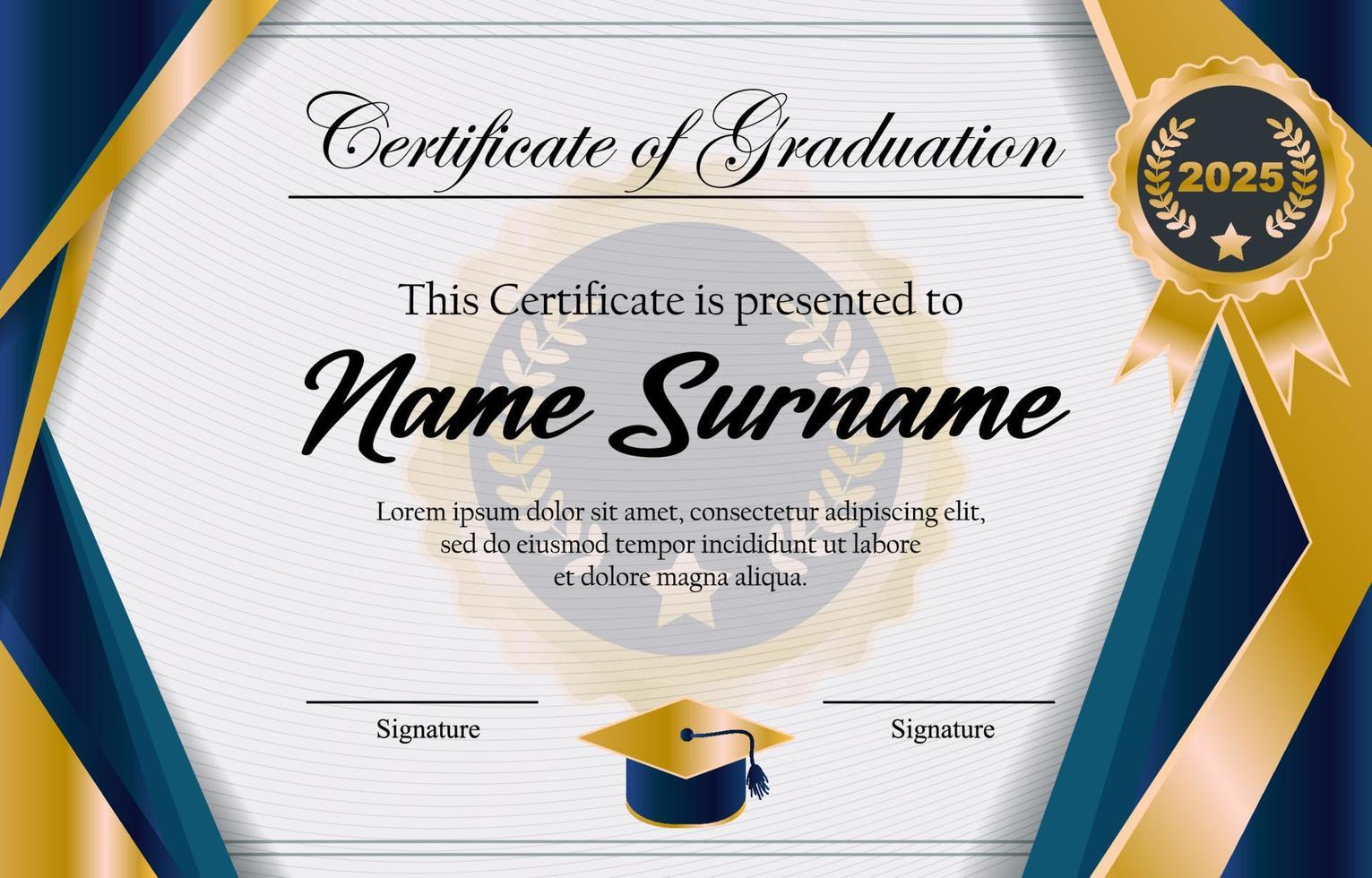 Certificate of Graduation Background vector