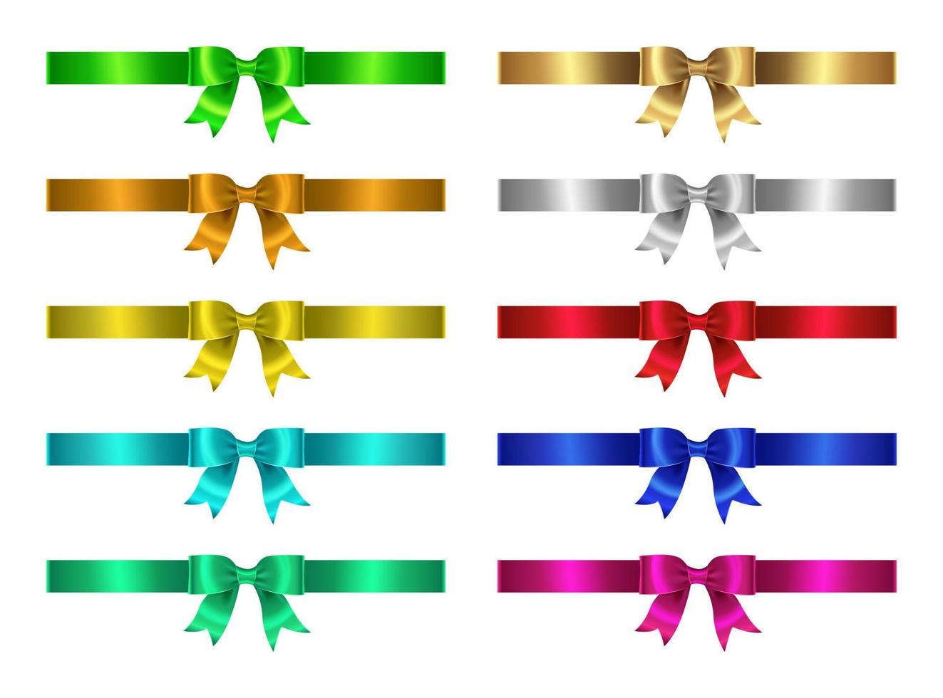 Set of ribbon banners on white background vector