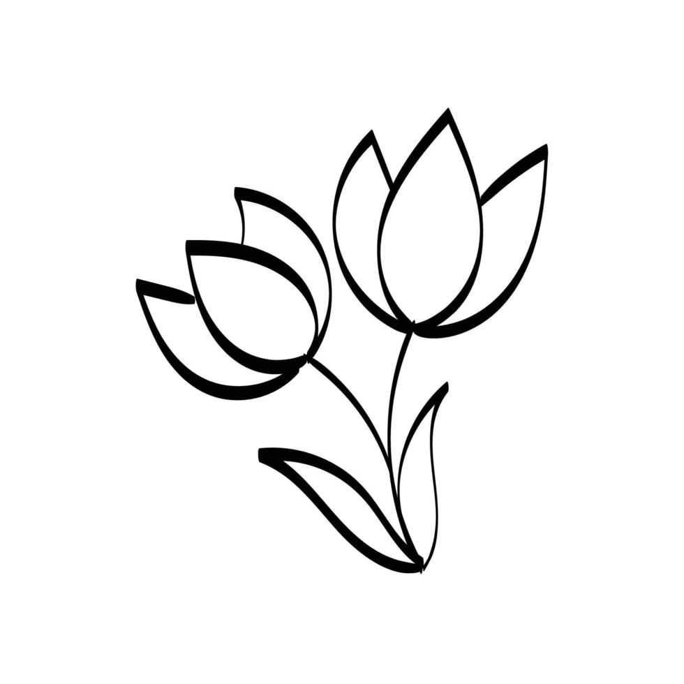 Floral Art. flower drawing with lineart. 11948122 Vector Art at Vecteezy