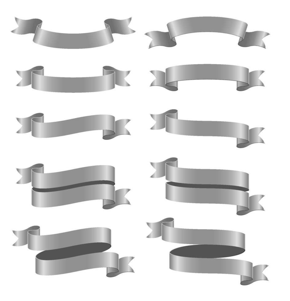 Set of ribbon banners on white background vector