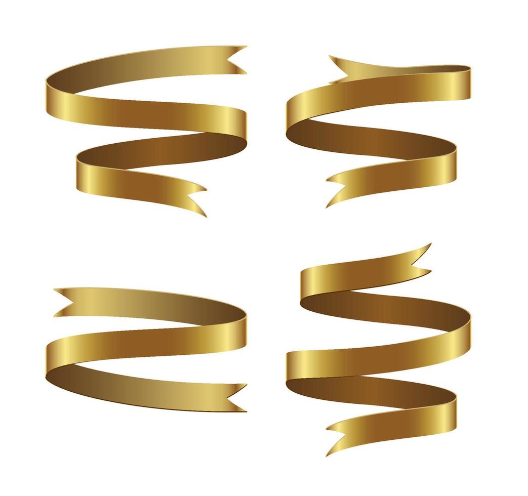 Set of ribbon banners on white background vector