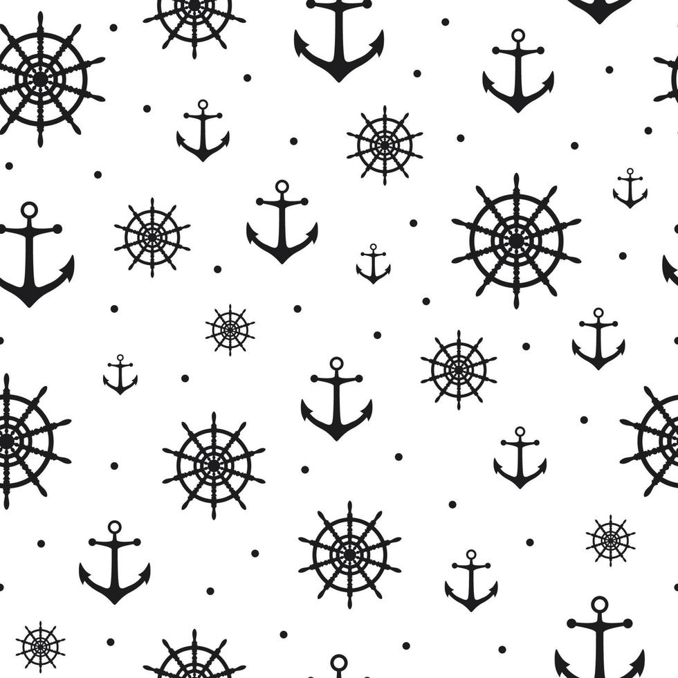 Seamless pattern with icons of steering wheels on white background vector