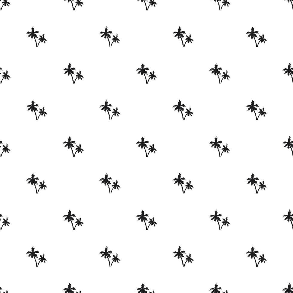 Seamless pattern of small black palm trees on a white background vector