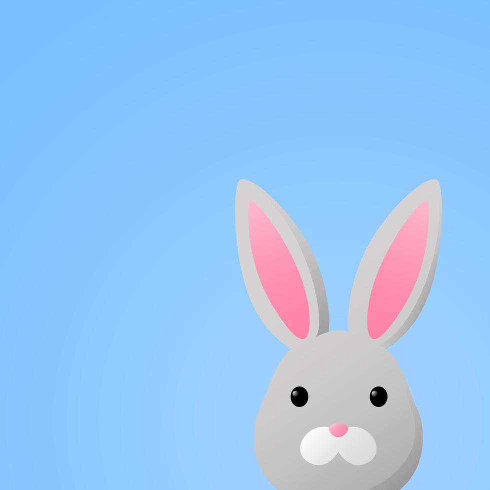 Cute Easter Bunny on blue background vector