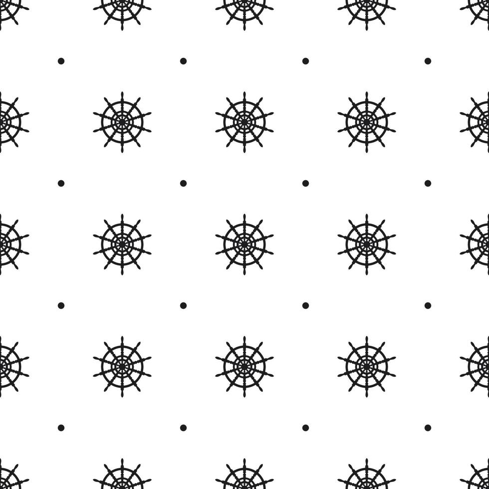 Seamless pattern with icons of steering wheels on white background vector
