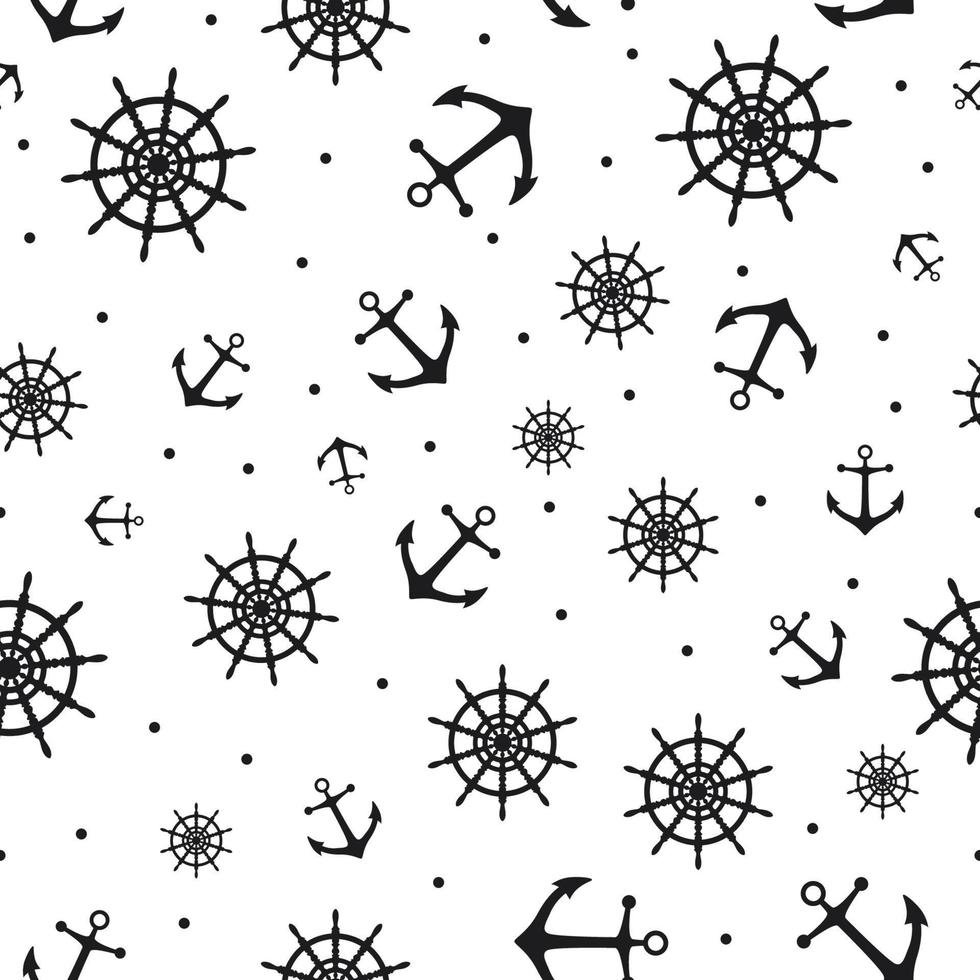 Seamless pattern with icons of steering wheels on white background vector