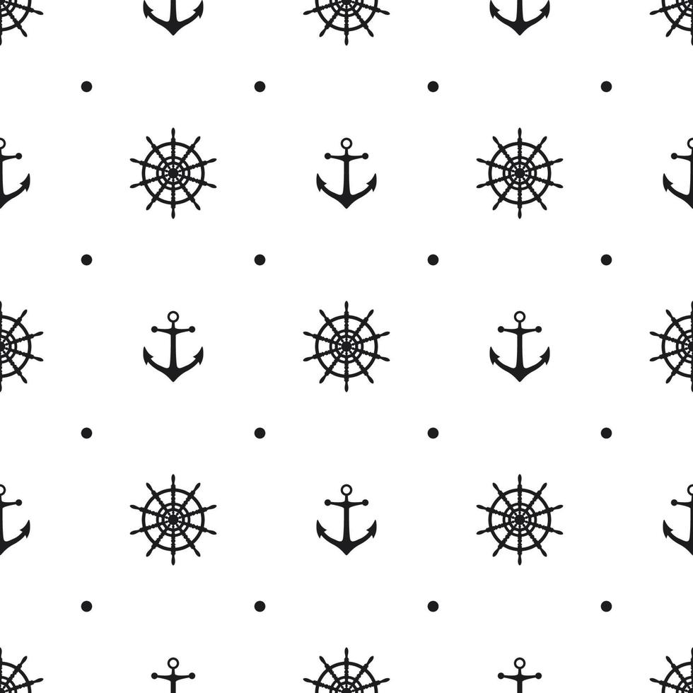 Seamless pattern with icons of steering wheels on white background vector