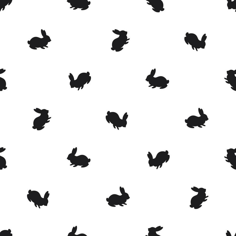 Seamless rabbit pattern on a white background vector