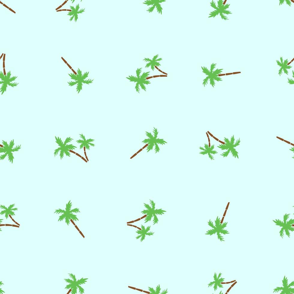 Seamless pattern with icons of palm trees isolated on green background vector
