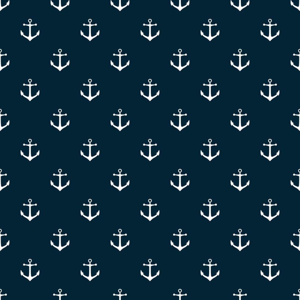 Seamless pattern with icons of anchors on a blue background vector