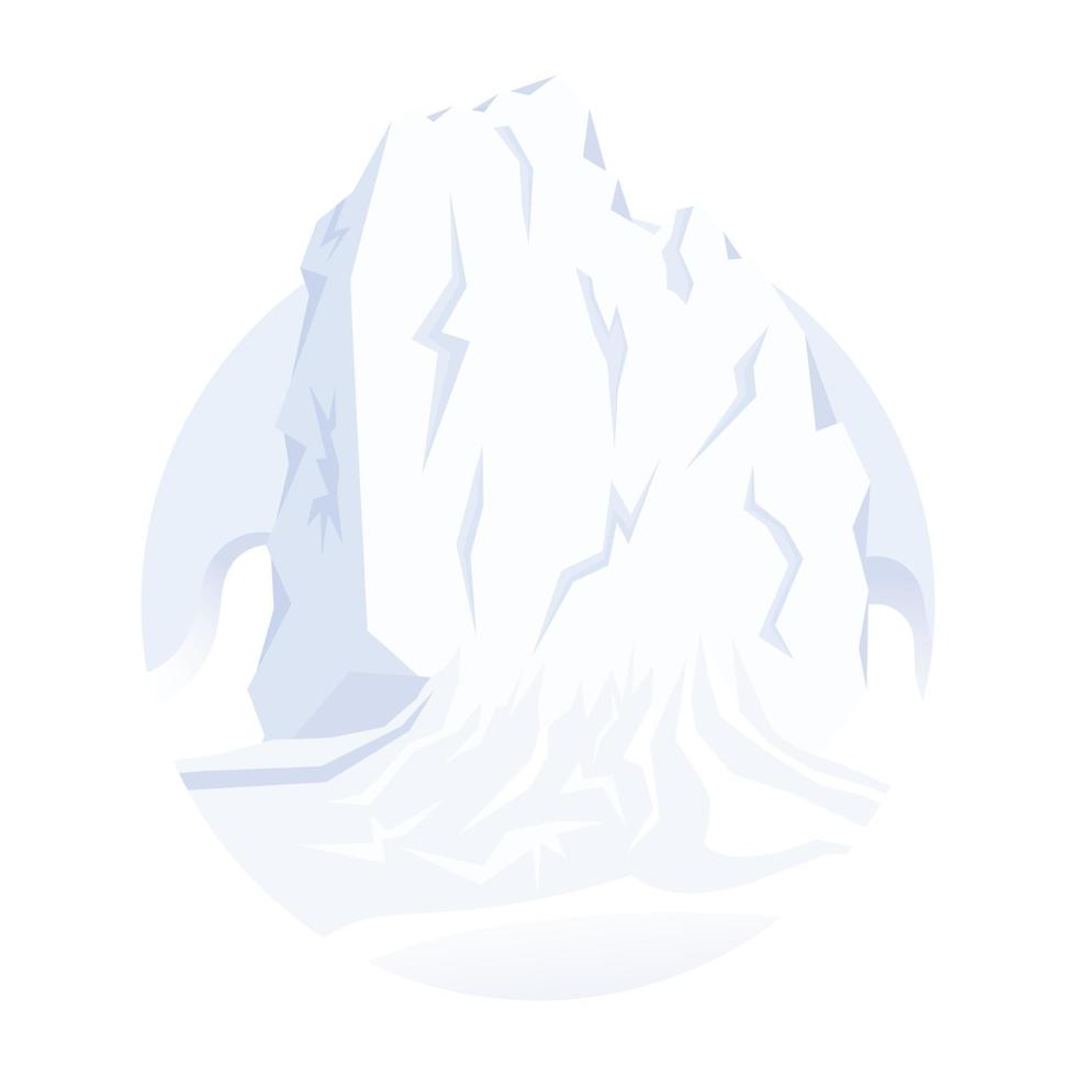 una ilustración plana del glaciar vector