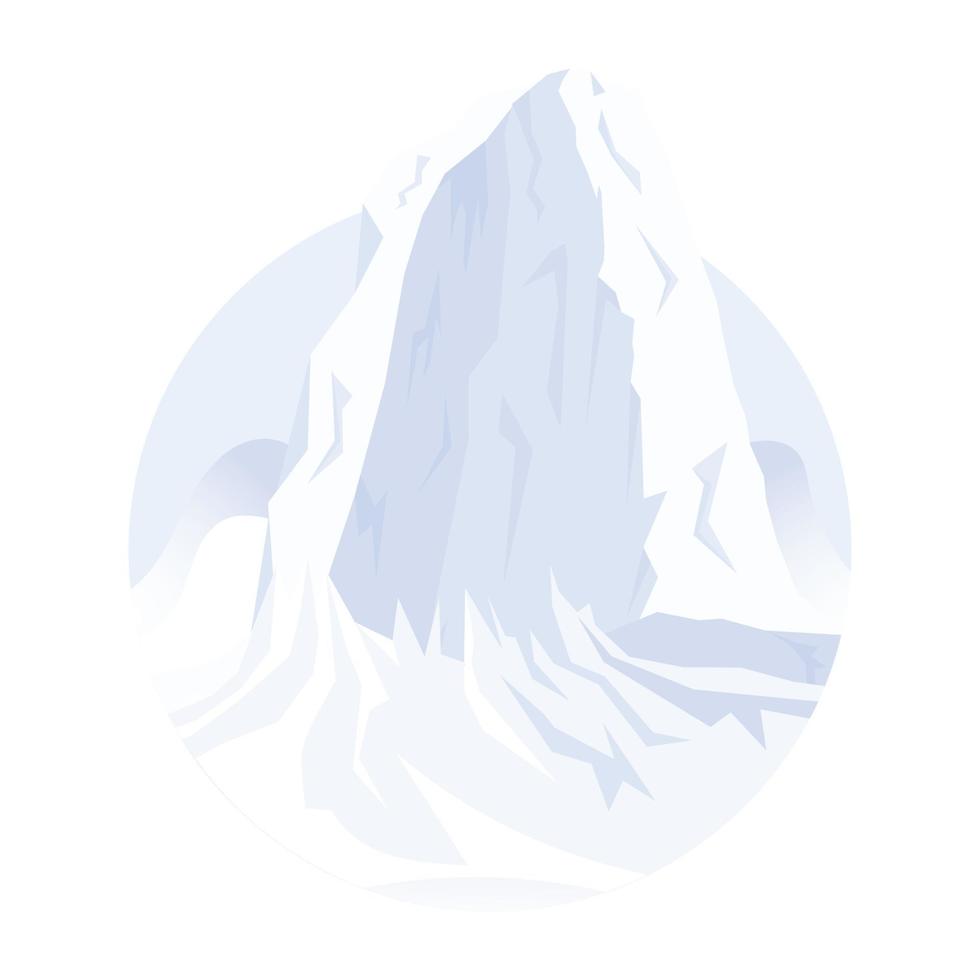 una ilustración plana del glaciar vector