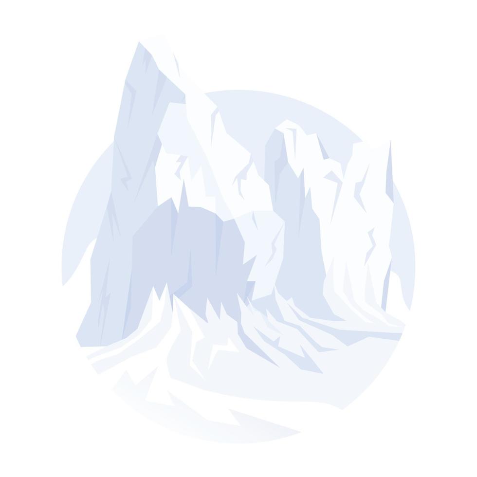 una ilustración plana del glaciar vector