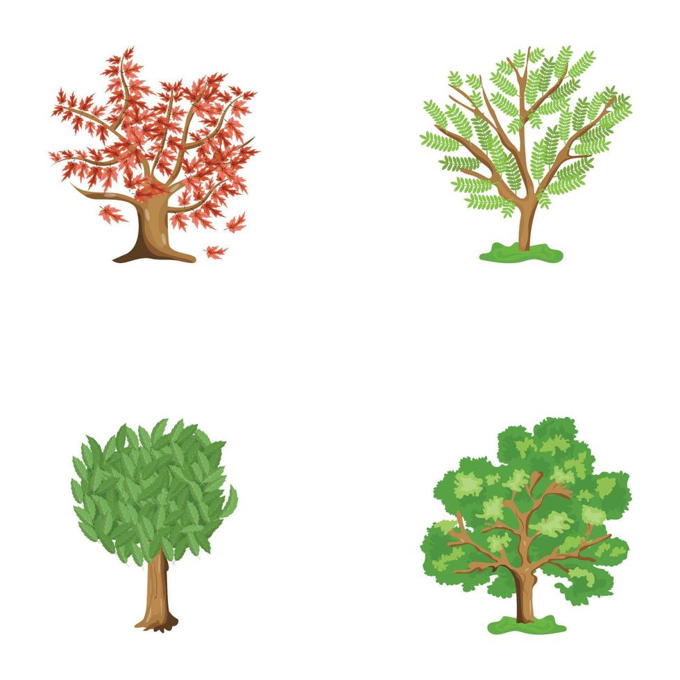 Ilustraciones de pack tree flat vector