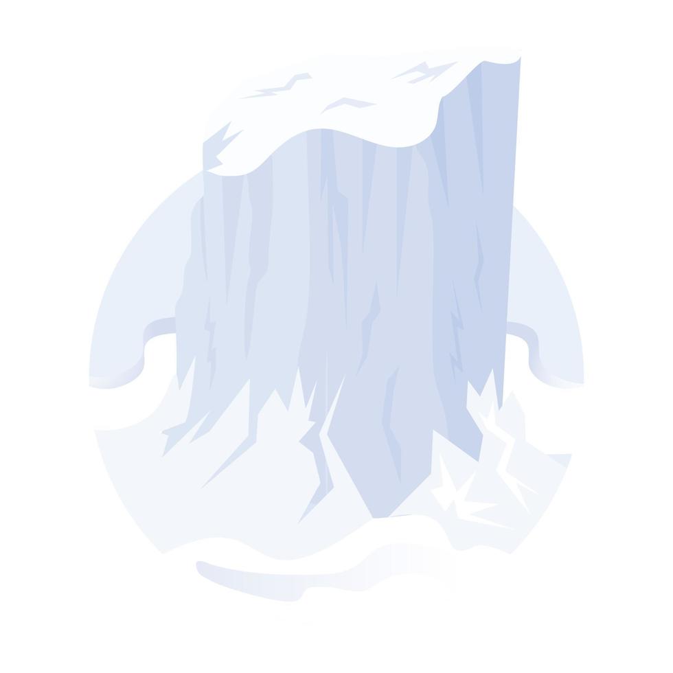 una ilustración plana del glaciar vector