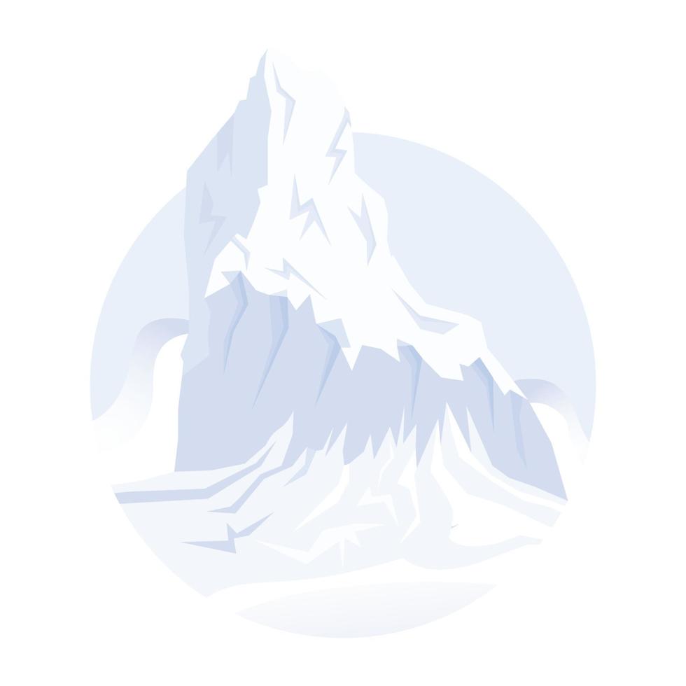 una ilustración plana del glaciar vector